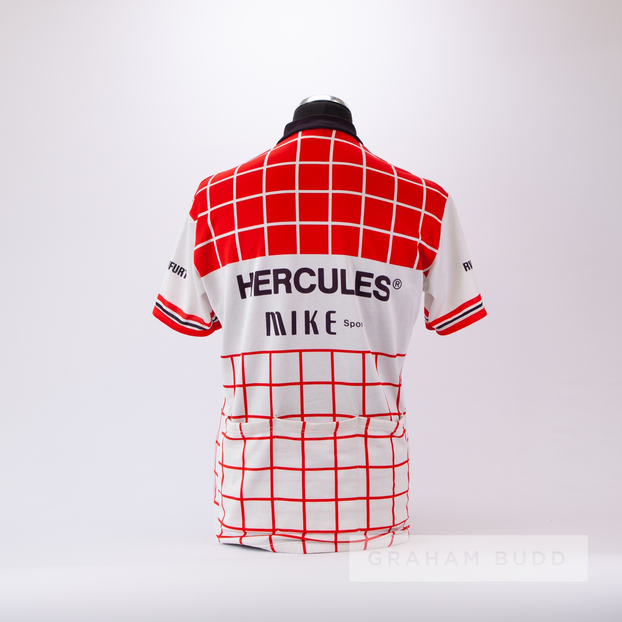 1989 red, white and black Hercules Sachs Cycling team race jersey, scarce, polyester short-sleeved - Image 4 of 4