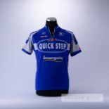2005 blue and white Quick Step Cycling team race jersey, scarce, polyester short-sleeved jersey with