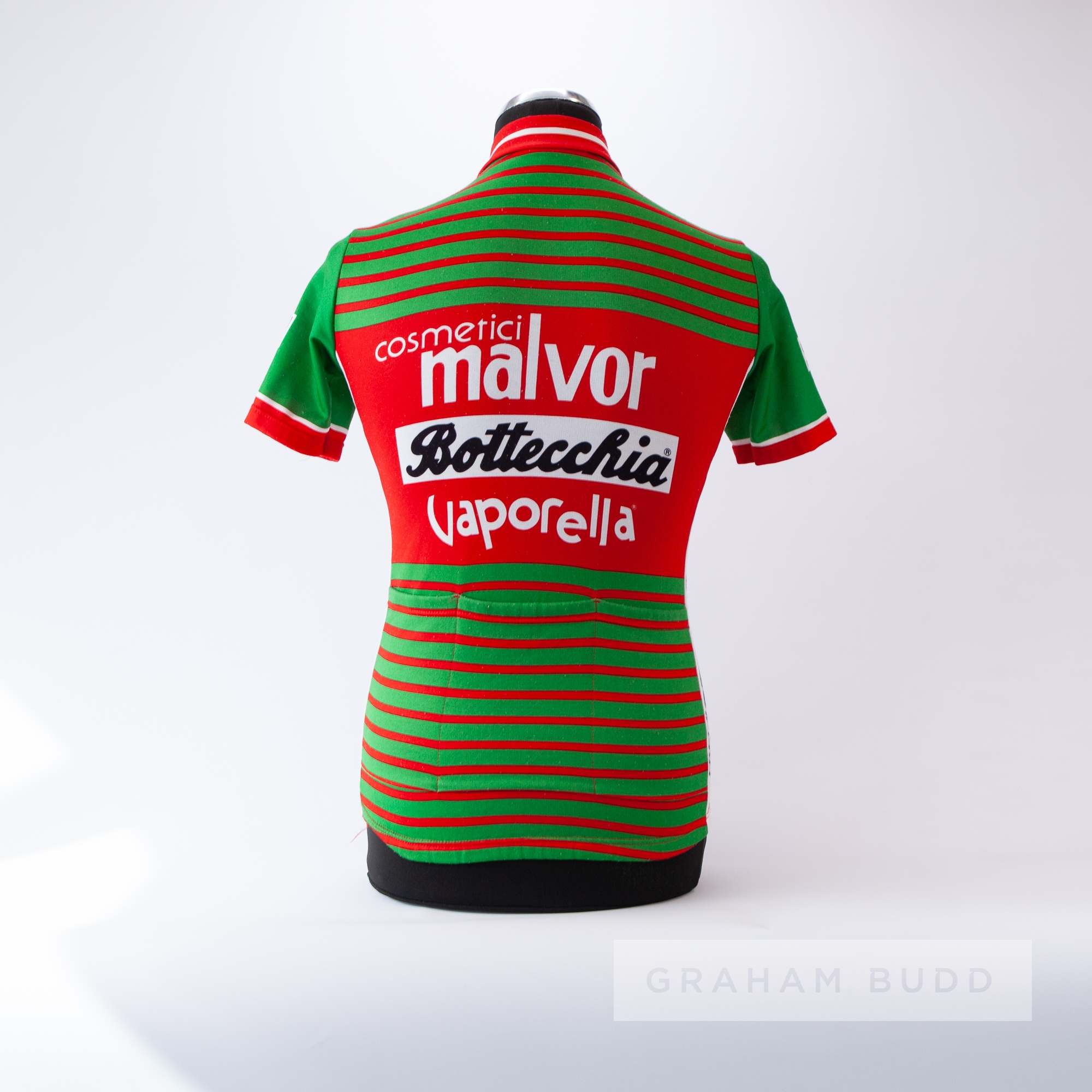 1986 green, red and white Malvor Bottecchia Vaporella Cycling race jersey, scarce, polyester short- - Image 4 of 4