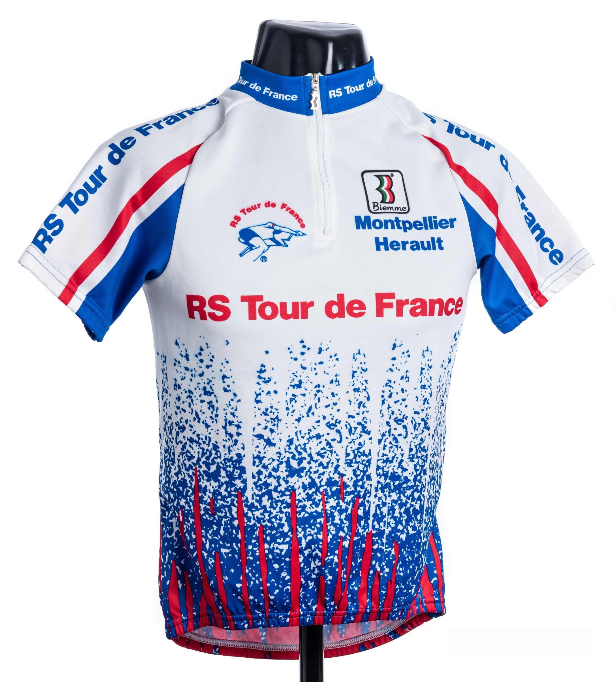 2000 white, red and blue Italian Biemme Radio Spares Tour de France Cycling race jersey,  scarce, - Image 3 of 4