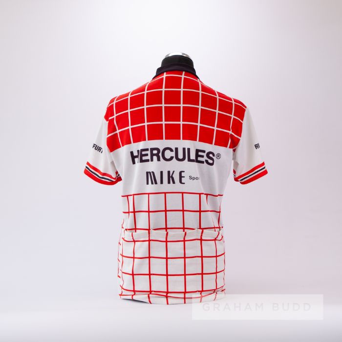 1989 red, white and black Hercules Sachs Cycling team race jersey, scarce, polyester short-sleeved - Image 2 of 4