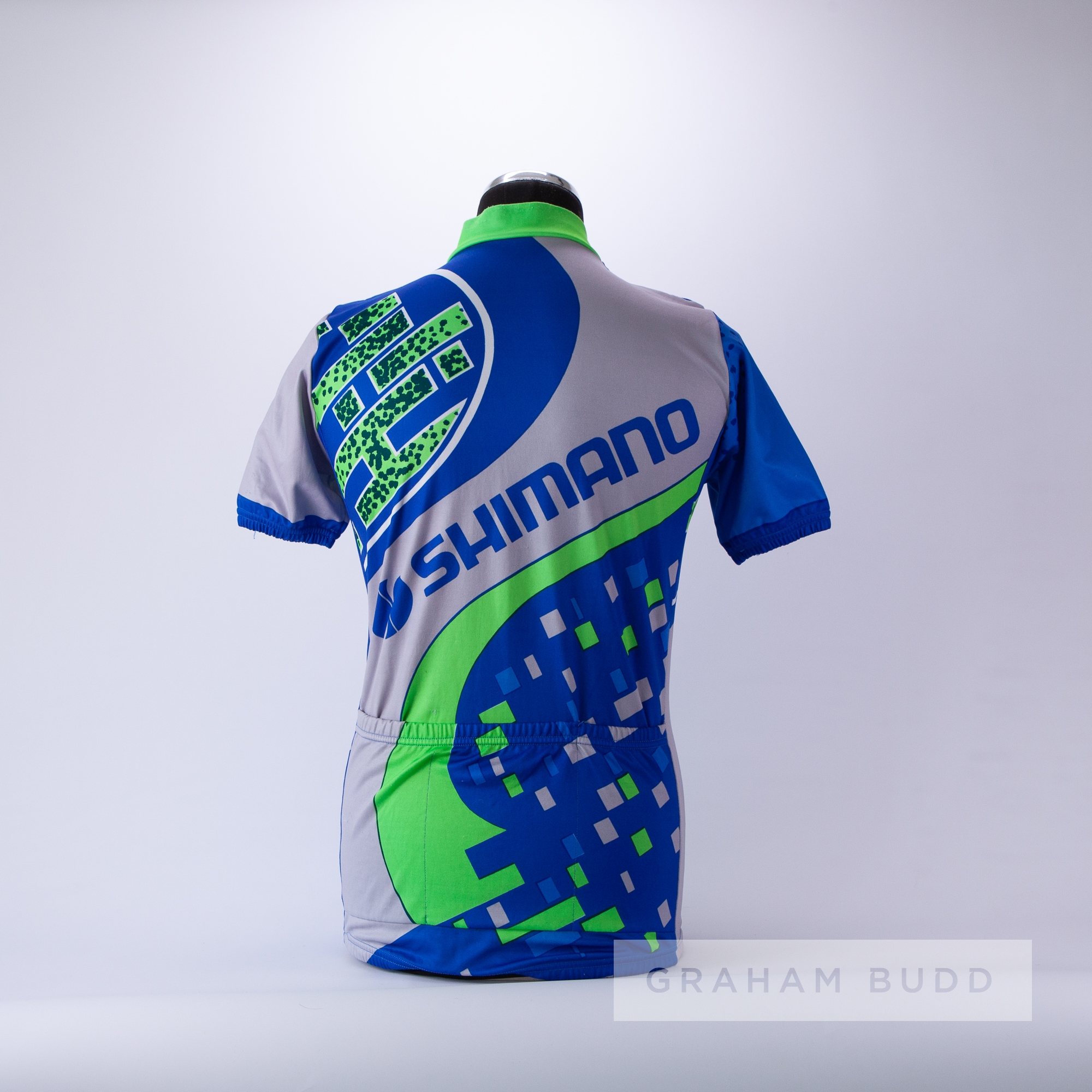 1994 blue, green, white and grey Biemme Shimano Cycling race jersey, scarce, polyester and tactel - Image 2 of 2