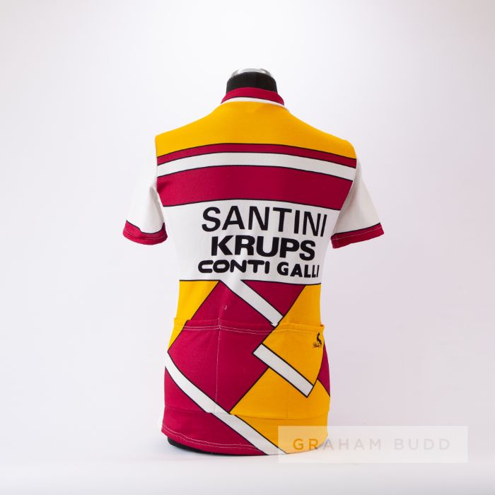 1985 white, orange and red Santini Krups Conti Galli Maglia Tikot Cycling race jersey, scarce, - Image 2 of 4