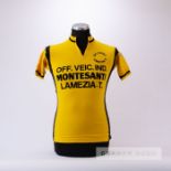 1985 yellow and black Montesanti Cycling race jersey, scarce, acrylic short-sleeved jersey with