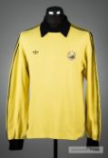 Silviu Lung yellow Romania No.1 goalkeeping jersey worn in the match Wales at Wrexham 12th October