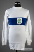 White Stockport County No.7 home jersey circa 1968, by Umbro, long-sleeved with blue hoop and