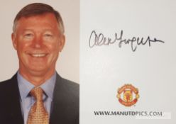 Sir Alex Ferguson ex-Manchester United manager signed official club photo card, colour photo, card 6