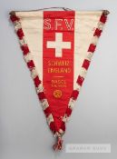 Official pennant presented by the Swiss F.A. to the Football Association on the occasion of the