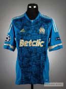 Benoit Cheyrou blue Olympique Marseille No.7 jersey v Arsenal in the UEFA Champions League at