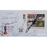 England 2005 Ashes Test team signed First Day Cover, comprising signatures of Michael Vaughan (