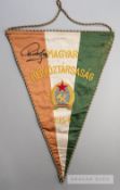 Ferenc Puskas signed Hungary F.A. official match pennant associated with the famous match in