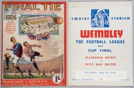 A collection of 12 Wembley FA Cup Final programmes and one FA Cup Final from 1924 to 1959,