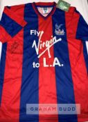 Mark Bright signed Crystal Palace 1990 FA Cup Final retro jersey, signed in black marker pen, with