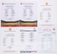Large quantity of Manchester United team-sheets for First team matches dating between 1993 and 2017,