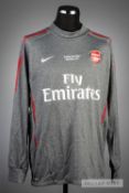 Arsenal player's grey warm-up sweatshirt from the 2011 Carling Cup Final v Birmingham City, at