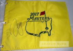 Sergio Garcia (SPA) signed 2017 US Masters winner's flag, from Garcia's first and only Major victory