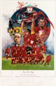 Liverpool FC team-signed framed print marking the 10th Anniversary of the 2005 UEFA Champions