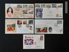 Set of five Football Legends signed First Day and Commemorative Covers, comprising Sir Alf Ramsey