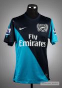 Theo Walcott navy and blue Arsenal No.14 away jersey, season 2011-12, short-sleeved, with BARCLAYS