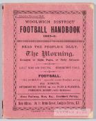 Scarce 1895-96 Woolwich District Football Handbook of significant Arsenal interest, 84-page handbook