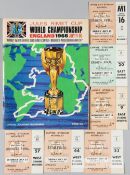 1966 England World Cup programme and tickets, 64-page and colour illustrated cover, featuring
