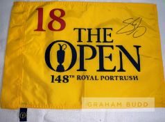 Shane Lowry (IRE) signed 2019 "The Open" flag and Royal Portrush winner's cap, with COA