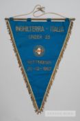 Official pennant presented by the Italian F.A. to the Football Association on the occasion of the