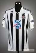 Joseph Kizito white and black Partizan Belgrade No.27 jersey v Arsenal in the UEFA Champions