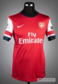 Serge Gnabry red Arsenal No.44 home jersey in the UEFA Champions League 2013-14, short-sleeved, with