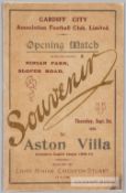 Programme for the Opening match at Ninian Park Cardiff City v Aston Villa 1st September 1910, 16-