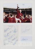 England 1966 World Cup autographed framed display, comprising an 8 by 10in colour photograph of