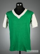 Green and white Hibernian No.5 jersey early 1960s, by Bukta, also with neck label for Thorntons
