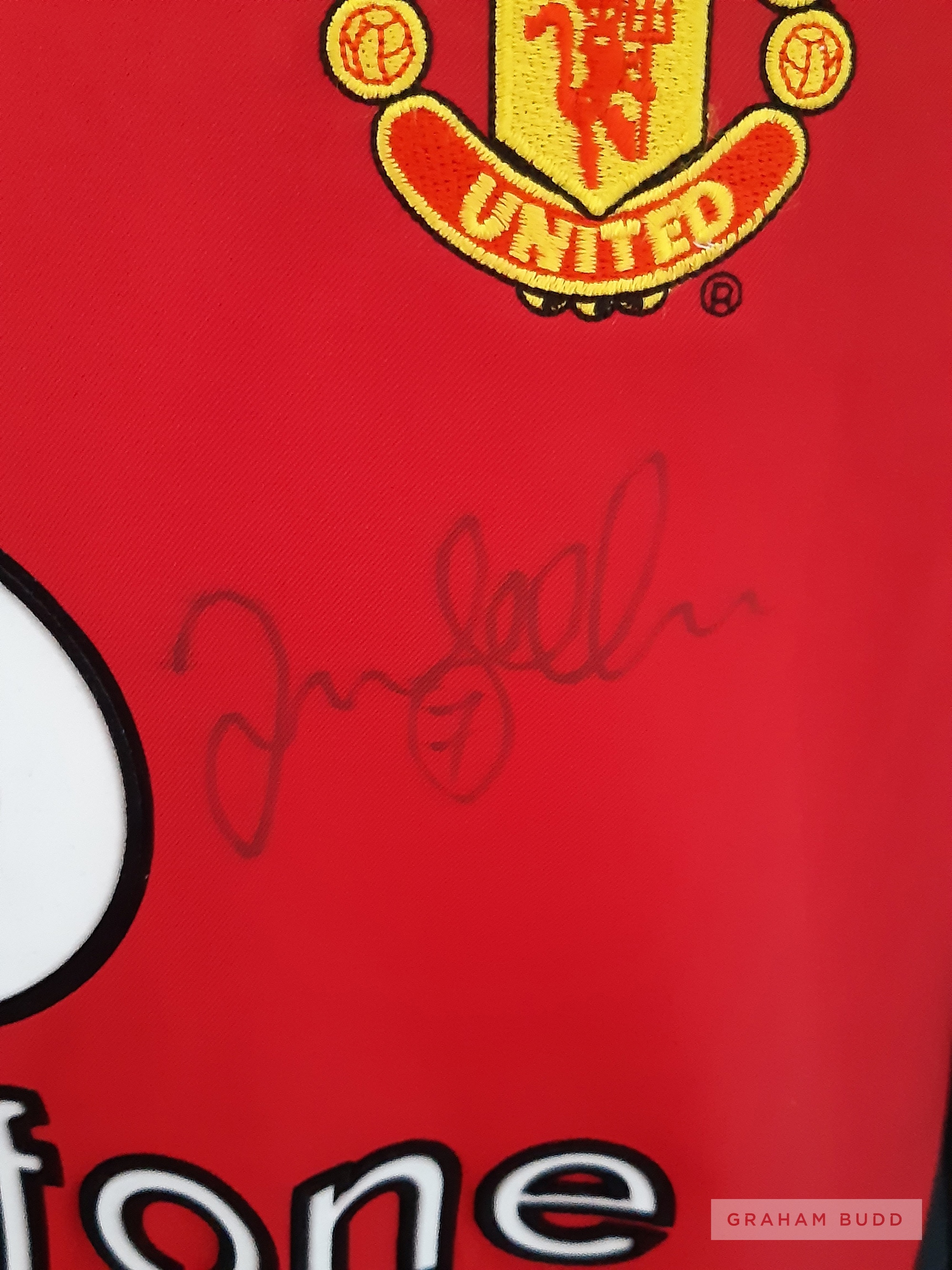 David Beckham signed red Manchester United No. 7 Premier League winners 2002-03 replica jersey, - Image 3 of 3