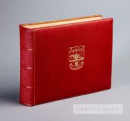 Arsenal Highbury Stadium b&w photograph album presented to Miss E Grover from the Directors of