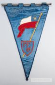 An important official football pennant presented on the occasion of England's first ever World Cup