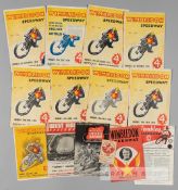 Eight Wimbledon Speedway programmes dating from 1938 and 1939, four from each season, the England