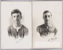 Albert Purdy and C Martin signed Charlton Athletic player portrait postcards, each Gert. A Lever