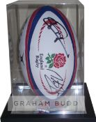 Martin Johnson and Jonny Wilkinson dual signed England Gilbert rugby ball, size 5 rugby ball,