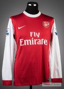 Theo Walcott red and white Arsenal No.14 League Cup semi-final jersey v Ipswich Town, in the