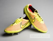 John Terry signed Nike Magista yellow match-worn boots, the yellow and pink boots with yellow