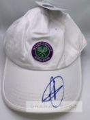 Novak Djokovic (SRB) signed official Wimbledon-branded cap, signed on peak in blue marker pen,