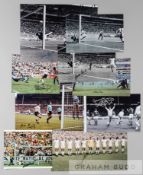 Collection of signed photographs of Football legends, including John Connolly b&w 12 by 16in. with