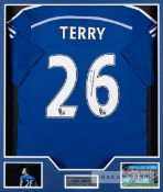 John Terry signed blue Chelsea no.26 home replica jersey,  short-sleeved, reverse lettered TERRY and