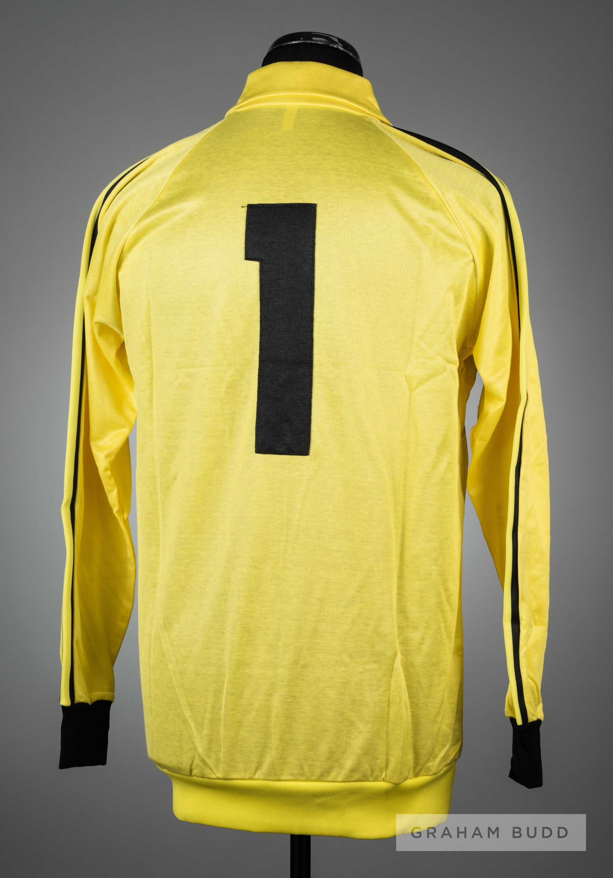 John Lukic yellow England No.1 intermediate goalkeeping jersey dating from 1981, by Admiral, long- - Image 2 of 2