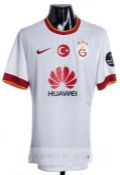 Xhemaili white Galatasaray No.6 away jersey, season 2014-15, short-sleeved, SPOR TOTO SUPERLIG