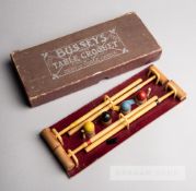 Bussey's Table Croquet, by Geo. G. Bussey & Co., London, the brown card box opens to reveal a set of