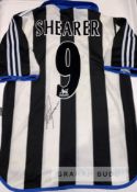 Alan Shearer signed Newcastle United No.9 replica jersey, signed to reverse in black marker pen,