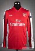 Andrey Arshavin red and white Arsenal No.23 home jersey v Porto at Emirates Stadium on 9th March