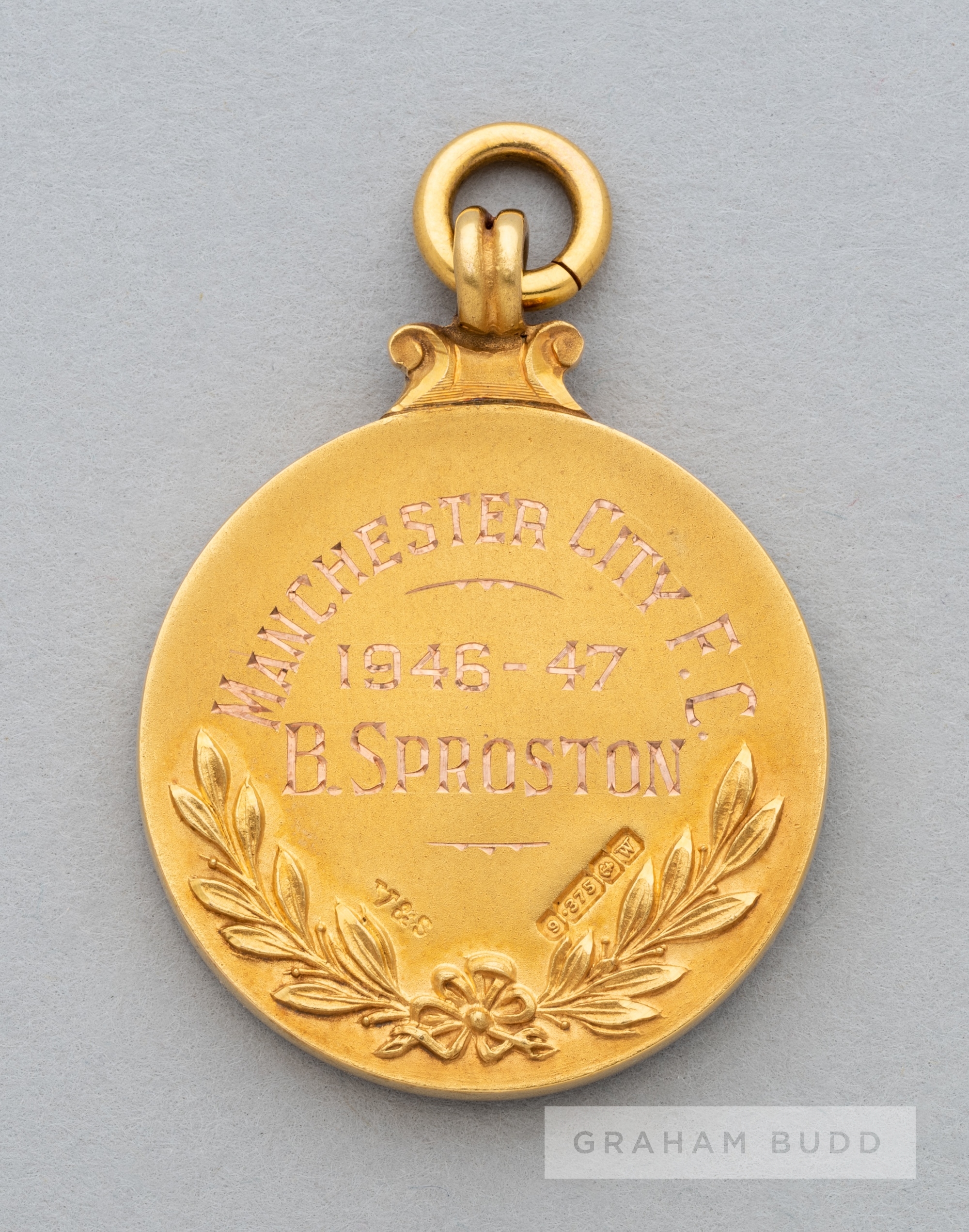 Football League 1946-47 Division Two Championship medal awarded to Bert Sproston of Manchester City, - Image 2 of 2