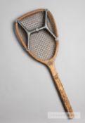 A very rare flat-top 13oz., American, Peck & Snyder “Franklin” lawn tennis racquet, with an